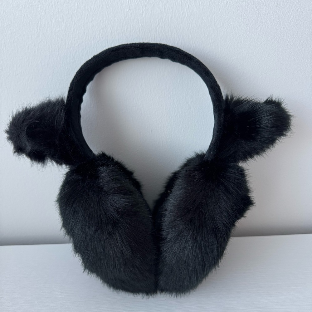 Ear muffs with cat ears - black